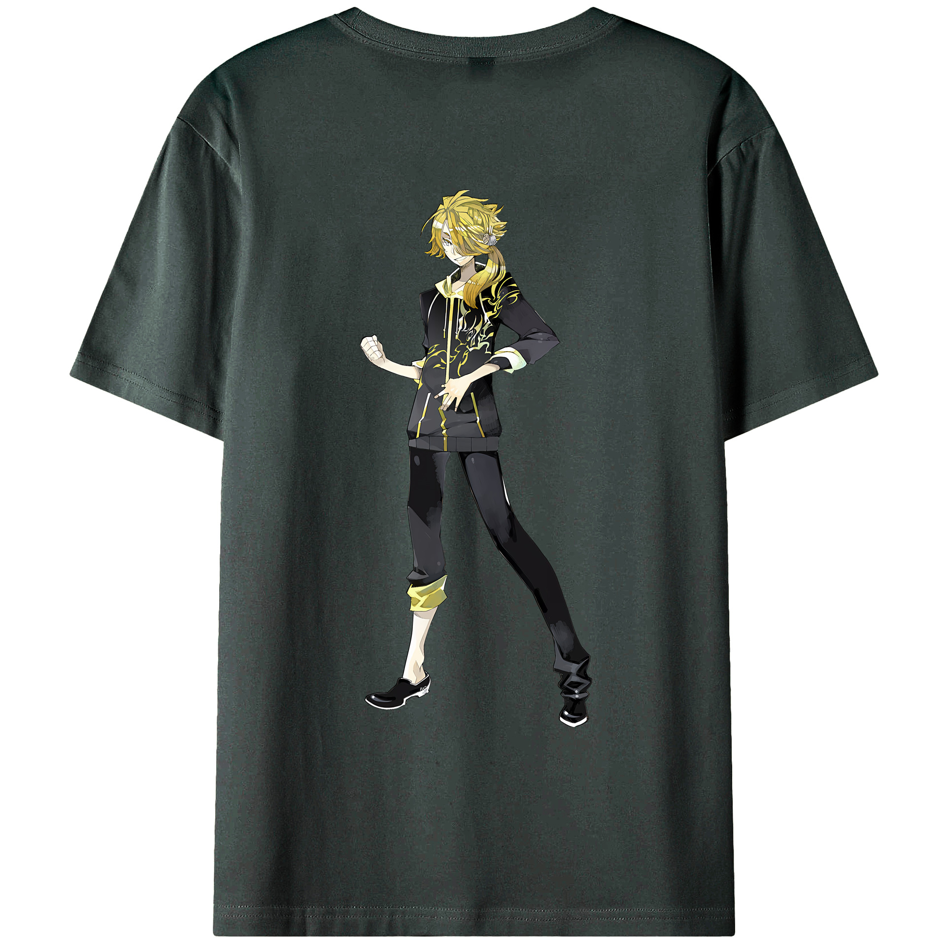（画像用） 刀剣乱舞 Touken Ranbu 綿100％ メンズ半袖Tシャツ（バックプリント） 通気性